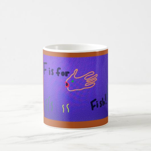 Fは魚の形 コーヒーマグカップ (中央)