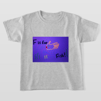 Fは魚の形 Tシャツ