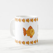 Fは魚のF - たのしいアルファベットのカップデザイン コーヒーマグカップ (正面左)