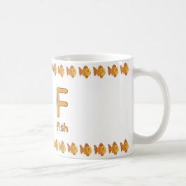 Fは魚のF - たのしいアルファベットのカップデザイン コーヒーマグカップ