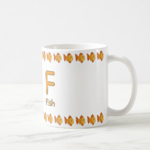 Fは魚のF - たのしいアルファベットのカップデザイン コーヒーマグカップ