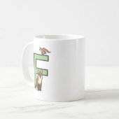 Fは…パーソナライズされた コーヒーマグカップ (正面左)