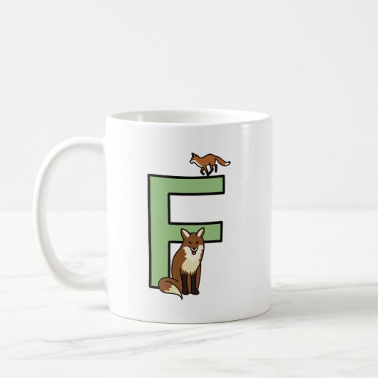 Fは…パーソナライズされた コーヒーマグカップ (左)