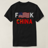 Fアメリカ国旗K中国 Tシャツ (デザイン正面)