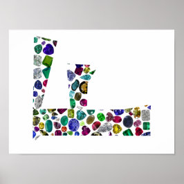 Fイニシャルジェムデザイン ポスター