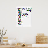 Fイニシャルジェムデザイン ポスター (キッチン)