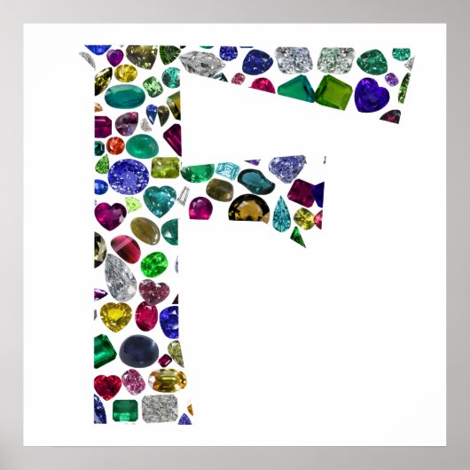 Fイニシャルジェムデザイン ポスター (正面)