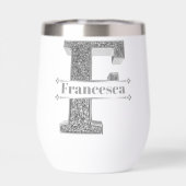 Fイニシャルパーソナライズされたシルバーモノグラムあなたの名前 (背面)