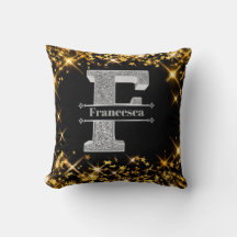 Fイニシャルパーソナライズされたシルバーモノグラムあなたの名前