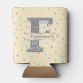 Fイニシャルパーソナライズされたシルバーモノグラムあなたの名前 缶クーラー (裏面)