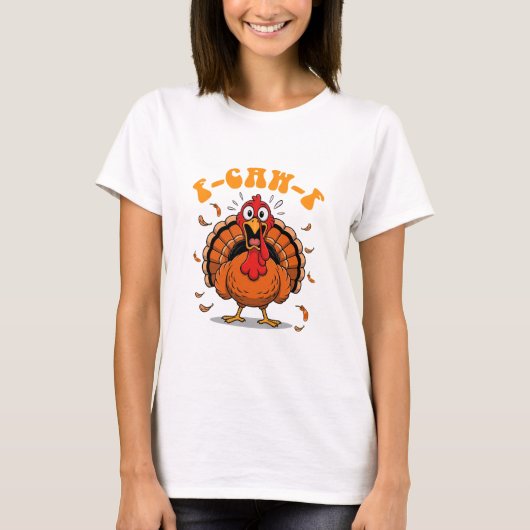 Fカワフ ファニー チキン ユーモア Fカワフ ターキーメモ Th Tシャツ (正面)