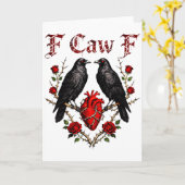 FカワFクロウ ハート 面白い 反バレンタインデー 単身 カード (黄色い花)