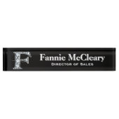 Fダイヤフェイクモンド机用ネームプレート デスクネームプレート (正面)