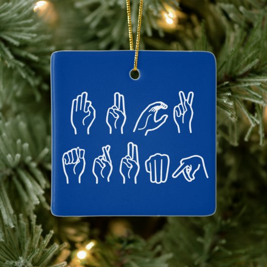 Fトランプ（サインイン言語） セラミックオーナメント (ツリー)