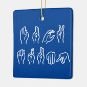 Fトランプ（サインイン言語） セラミックオーナメント (左)