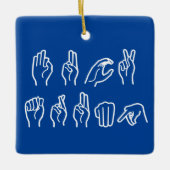 Fトランプ（サインイン言語） セラミックオーナメント (正面)