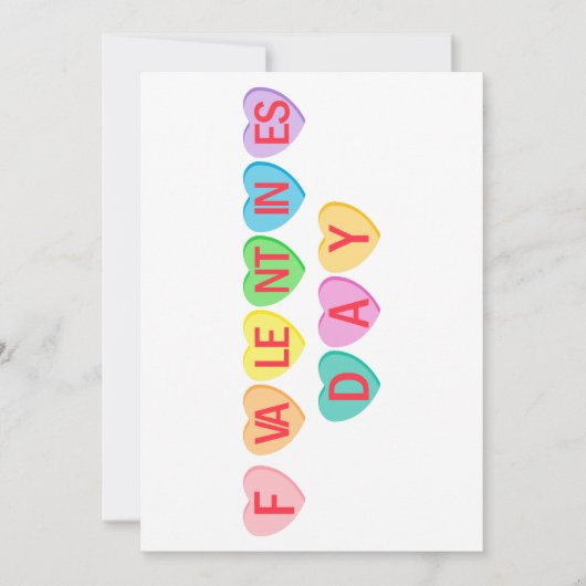 Fバレンタインデー - キャンディハートのバナー シーズンカード (正面)