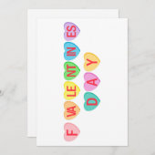 Fバレンタインデー - キャンディハートのバナー シーズンカード (正面/裏面)