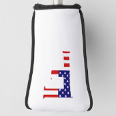 Fモノグラムがアメリカ国旗pccntにオーバーレイ ゴルフヘッドカバー (回転90)