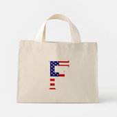 Fモノグラムがアメリカ国旗ttcntにオーバーレイ ミニトートバッグ (裏面)