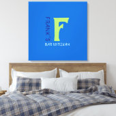 Fモノグラムイニシャルバーバルミツワーサインインボード キャンバスプリント (インサイチュ (寝室))