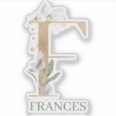 Fモノグラムパーソナライズされたフローラ シール (正面)