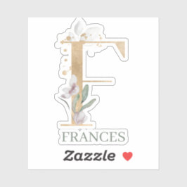 Fモノグラムパーソナライズされたフローラ シール