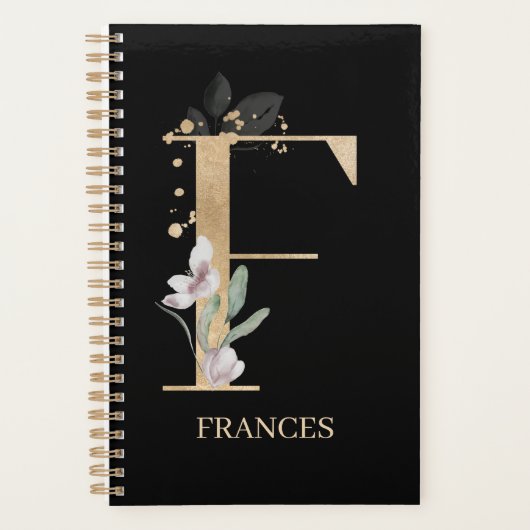 Fモノグラムフローラパーソナライズされたプランナー プランナー手帳 (正面)