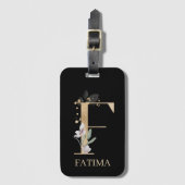 Fモノグラムフローラパーソナライズされた ラゲッジタグ (正面縦)