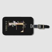 Fモノグラムフローラパーソナライズされた ラゲッジタグ (正面横)