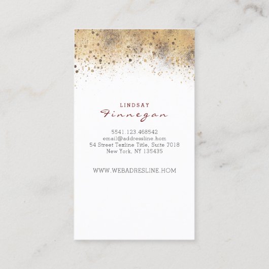 Fモノグラムブルゴーニュ金ゴールドとネイビーブルーフローラ 名刺 (裏面)