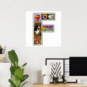 Fモノグラム独自の6つのフォトコラージュをカスタム作成する ポスター (ホームオフィス)