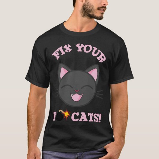 Fワードを修正せよ 子猫 Tシャツ (正面)