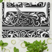 F中世モノグラムアールヌーボー キッチンタオル (折り畳み)