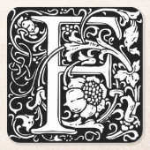 F中世モノグラムアールヌーボー スクエアペーパーコースター (正面)