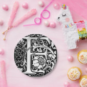 F中世モノグラムアールヌーボー ペーパープレート (パーティー)