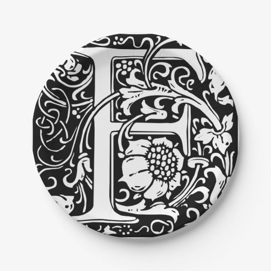 F中世モノグラムアールヌーボー ペーパープレート (正面)