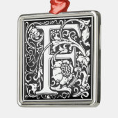 F中世モノグラムアールヌーボー メタルオーナメント (左)