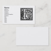 F中世モノグラムアールヌーボー 名刺 (正面/裏面)