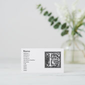 F中世モノグラムアールヌーボー 名刺 (スタンド正面)