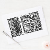 F中世モノグラムアールヌーボー 長方形シール (封筒)