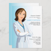 F医学博士の卒業招待状 招待状 (正面/裏面)