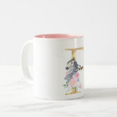 F字名パーソナライズされたモノグラム(馬) ツートーンマグカップ (正面左)