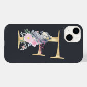 F字名パーソナライズされたモノグラム(馬) Case-Mate iPhoneケース (裏面 (横))