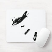 F爆弾のダイバー(黒) マウスパッド (マウス)