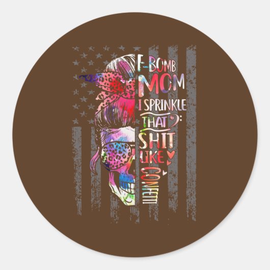 F爆弾母の母の日メッシーパンスカル旗 ラウンドシール (正面)