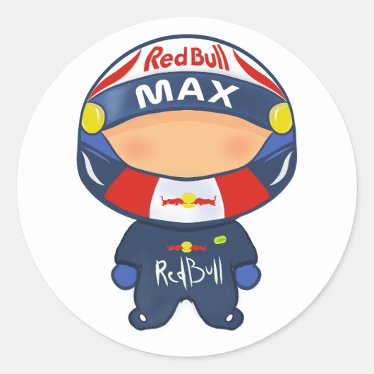 F1ステッカーRedBull Max Verstappenの公式 ラウンドシール (正面)