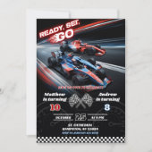 F1ツーレースカージョイント誕生日 招待状 (正面)
