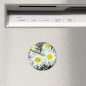 F10白い野の花が房状のノミ マグネット (インサイチュ (食洗機))