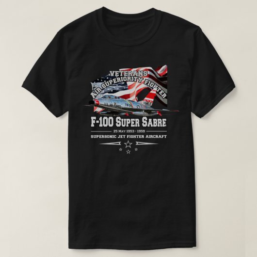 F100すごいサベル超音速ジェット機 Tシャツ (デザイン正面)